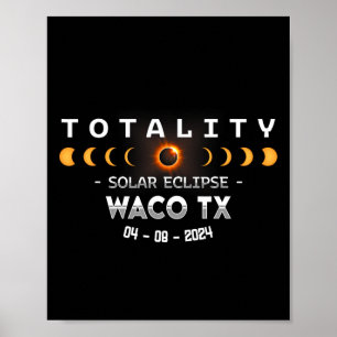 Waco Tx Totale Sonnenfinsternis 2024  Poster