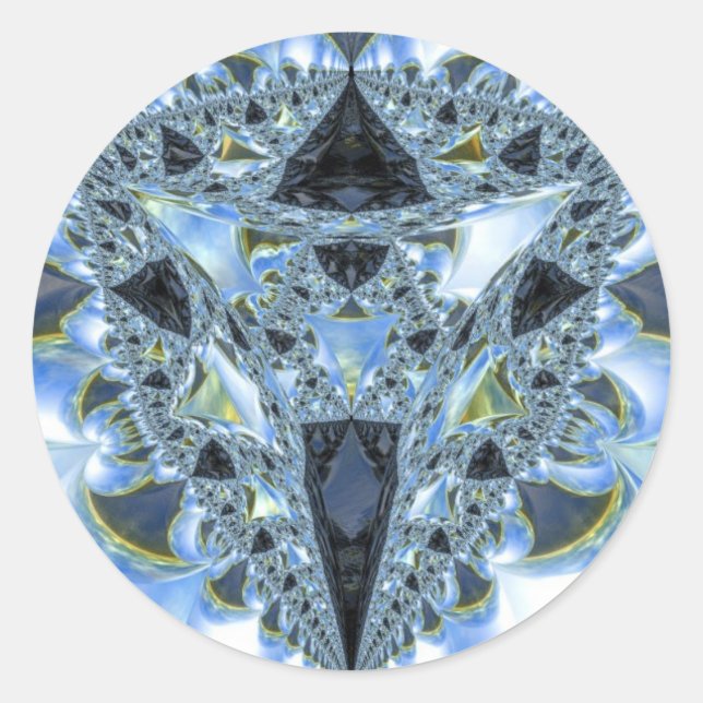 Wada-Becken-Fraktal Runder Aufkleber (Vorderseite)