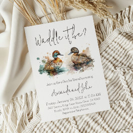 Waddle It is jagunting Mallard Duck Gender Reveal Einladung