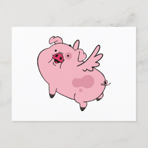 Waddles Gravity Falls Flying Feiertagspostkarte