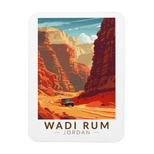 Wadi Rum Jordan Reise Kunst Vintage Magnet