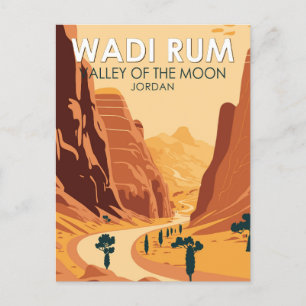 Wadi Rum Jordan Reise Kunst Vintage Postkarte