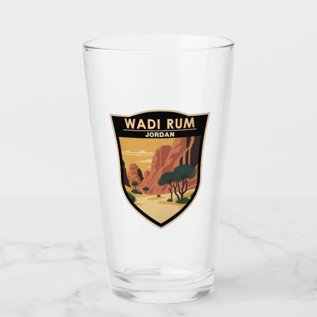 Wadi Rum Jordan Reisen Vintag Glas (Vorderseite)