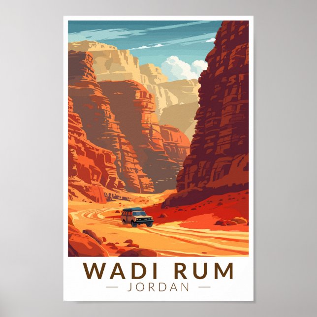 Wadi Rum Jordan Reisen Vintag Poster (Vorne)