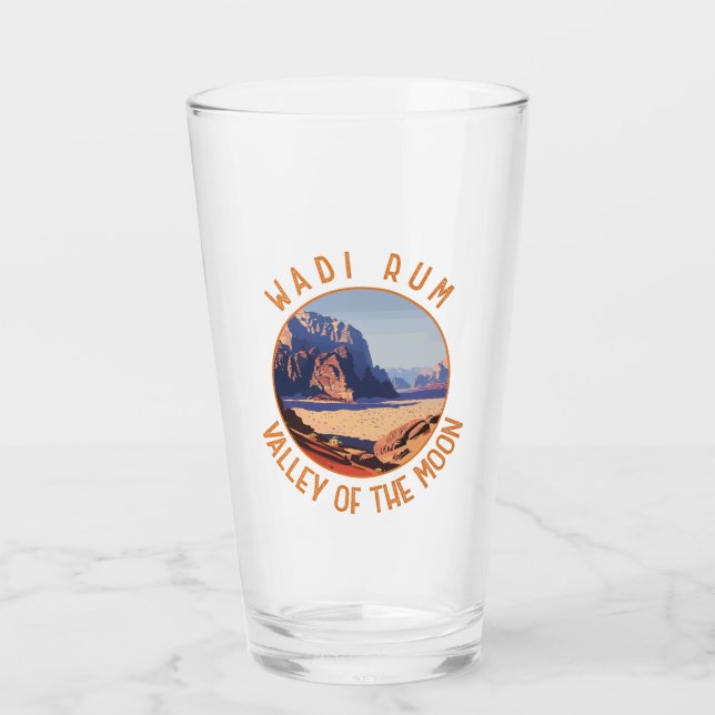 Wadi Rum Jordan Retro Distressed Circle Glas (Vorderseite)