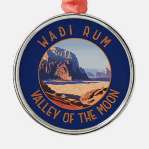 Wadi Rum Jordan Retro Distressed Circle Ornament Aus Metall