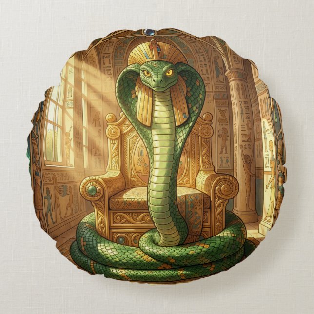 Wadjet – Ägyptische Schlangengöttin´5 Rundes Kissen (Vorderseite)
