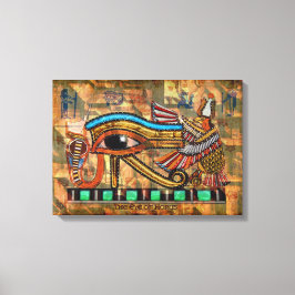 Wadjet - Auge des Horus auf Imitaten Papyrus Print Leinwanddruck