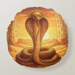 Wadjet – Egyptian Cobra Goddess´1 Rundes Kissen