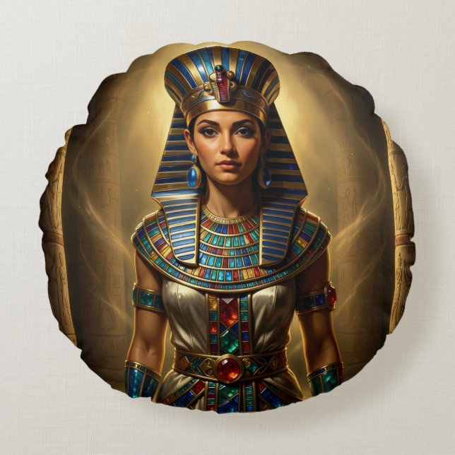 Wadjet – Egyptian Cobra Goddess´2 Rundes Kissen (Vorderseite)