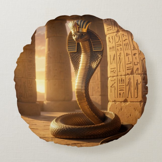 Wadjet – Egyptian Cobra Goddess´6 Rundes Kissen (Vorderseite)