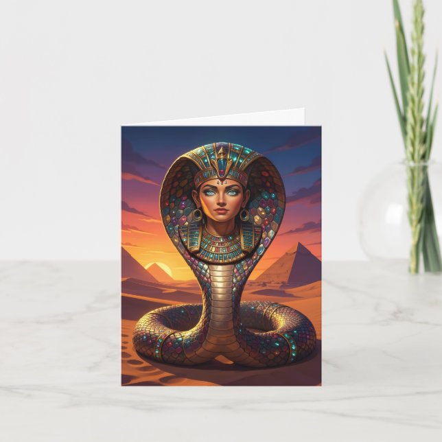 Wadjet – Egyptian Cobra Goddess´7 Feiertagskarte (Vorderseite)