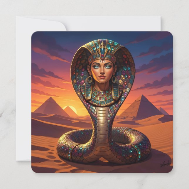 Wadjet – Egyptian Cobra Goddess´7 Feiertagskarte (Vorderseite)