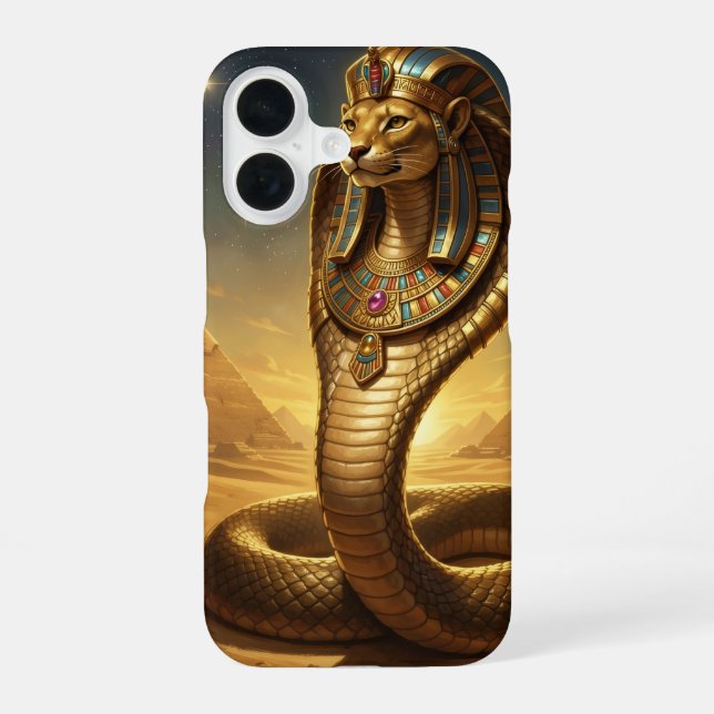 Wadjet – Egyptian Cobra Goddess iPhone 16 Hülle (Rückseite)