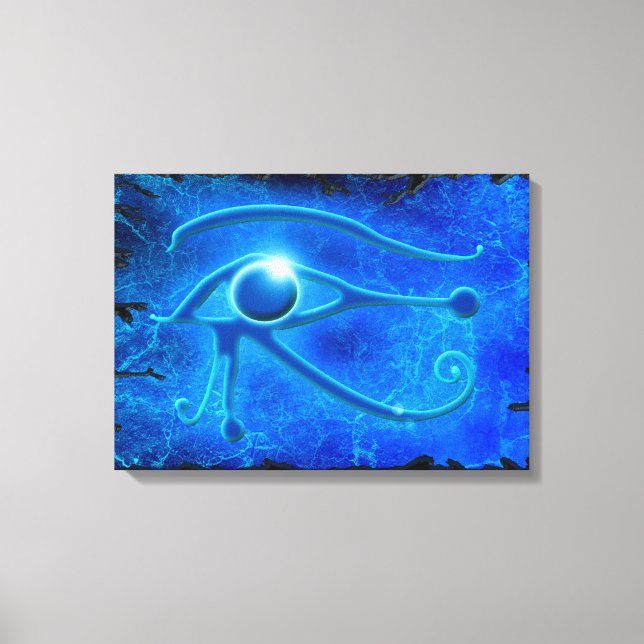 WADJET EYE OF HORUS Blue Fantasy Print Leinwanddruck (Vorderseite)