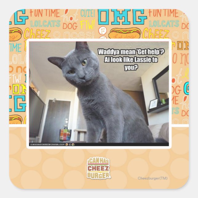 Wadya gemein 'Hilfe holen'? Quadratischer Aufkleber (Vorderseite)