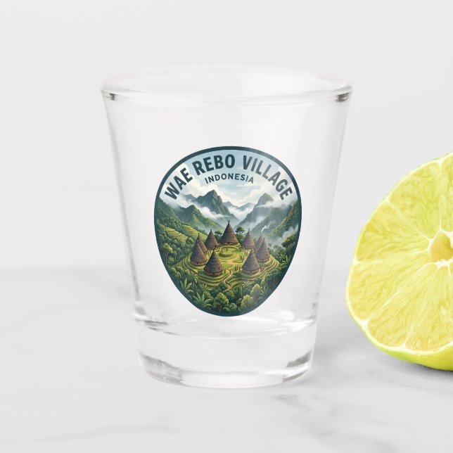 Wae Rebo Dorf Indonesien Schnapsglas (Vorderseite)