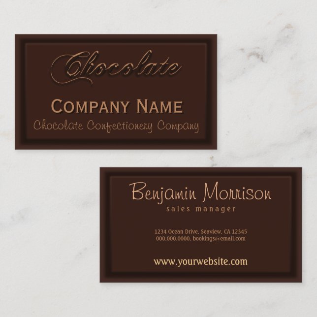 Wafer Thin Chocolate Confectionery Business Cards Visitenkarte