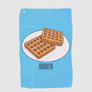 Waffel-Cartoonsillustration  Golfhandtuch