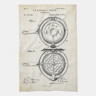 Waffel-Eisen-Patent-Druck-Tuch 1883 Handtuch