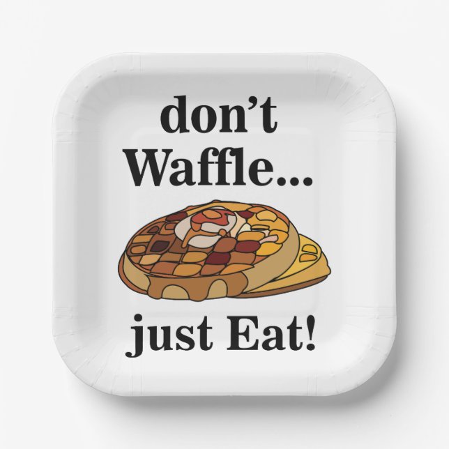 Waffel-Essen Lustige Party Pappteller (Vorderseite)