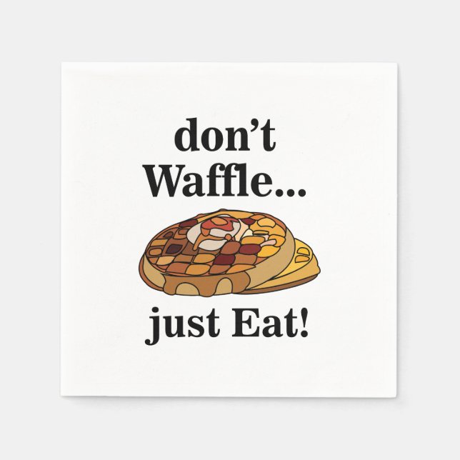 Waffel-Essen Lustige Party Serviette (Vorderseite)