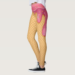 Waffel-Kegel-Eiscreme-Leggings Leggings