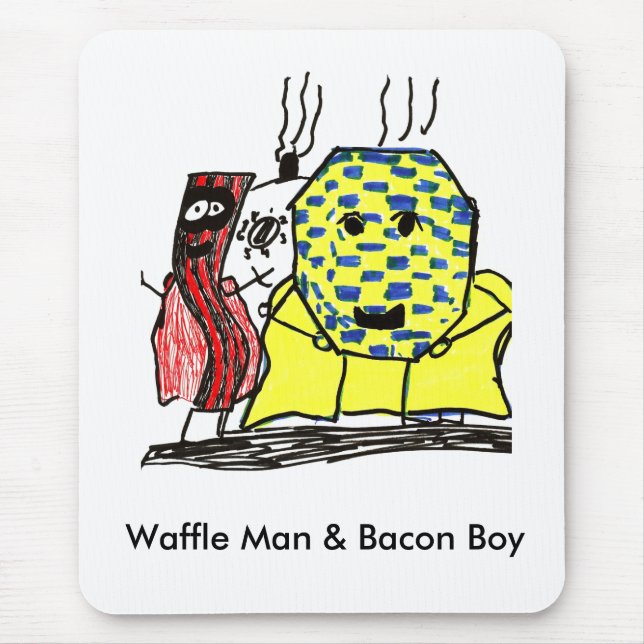 Waffel-Mann u. Speck-Jungen-Mausunterlage Mousepad (Vorne)