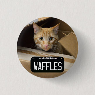 Waffel-Miezekatze-Knopf Button