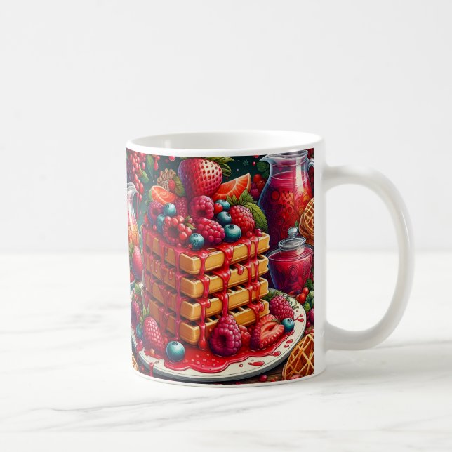 Waffel mit Beerenstapel Kaffeetasse (Rechts)