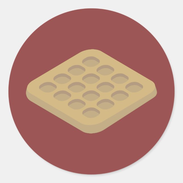Waffel Runder Aufkleber (Vorderseite)