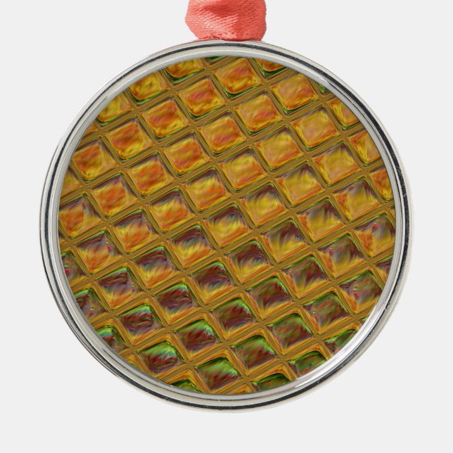 Waffel Silbernes Ornament (Vorne)