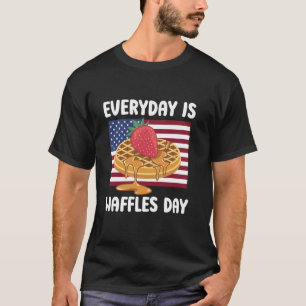 Waffel Täglich Ist Waffeltag USA Amerikanische Fla T-Shirt