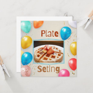 Waffel-Teller-Set Frühstück Einladung