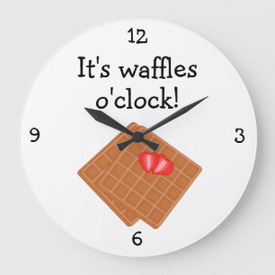 Waffel-Uhrspaß-Nahrungsmittelgraphik Große Wanduhr