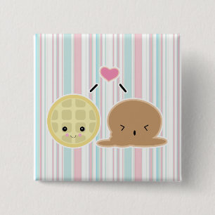Waffel- und Eiscreme-Liebe Button