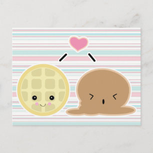 Waffel- und Eisliebe Postkarte