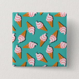 Waffelcones Eis und gefrorenes Jogurt-Muster Button