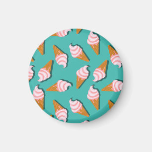Waffelcones Eis und gefrorenes Jogurt-Muster Magnet
