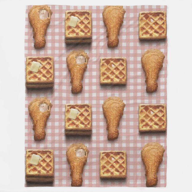 Waffeldecke aus Gingham Fleecedecke (Vorderseite)