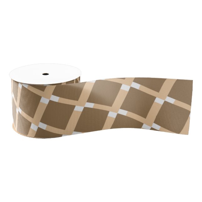 Waffeleis, braun, Weihnachtsbaum Ripsband (Spule)