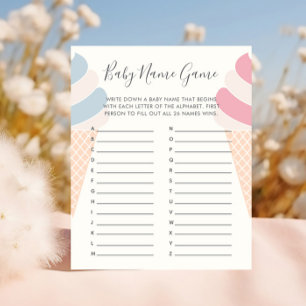 Waffeleis Creme Pastel Gender Reveal Baby Name