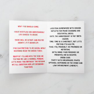 Waffelgefühlte Satirische Geburtstagsbash Einladung