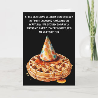 Waffelgefühlte Satirische Geburtstagsbash Einladung