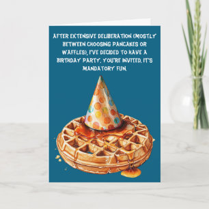 Waffelgefühlte Satirische Geburtstagsbash Einladung