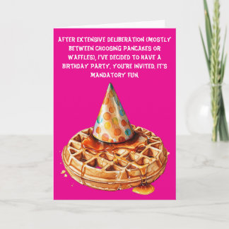 Waffelgefühlte Satirische Geburtstagsbash Einladung