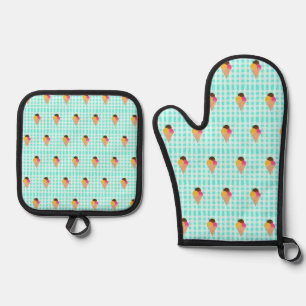 Waffelkegel Ofenhandschuh & Topflappen-Set