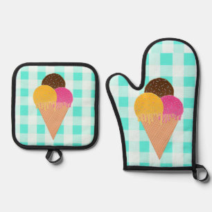 Waffelkegel Ofenhandschuh & Topflappen-Set