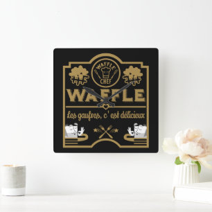 WaffelKoch Quadratische Wanduhr