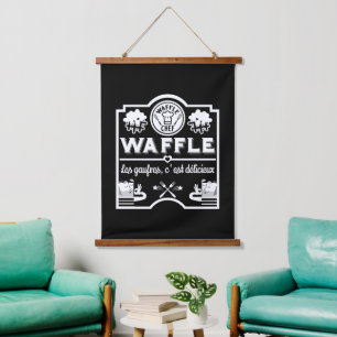 WaffelKoch Wandteppich Mit Holzrahmen
